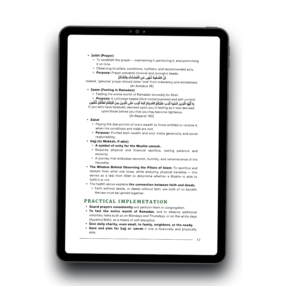 The Forty 40 Hadith of Imam Al-Nawawi (Mindmap & eBook)